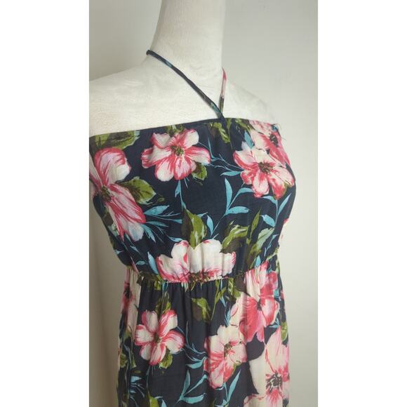 Boho Chic Romance Maxi Floral Halter Dress Women's Medium - Picture 2 of 8